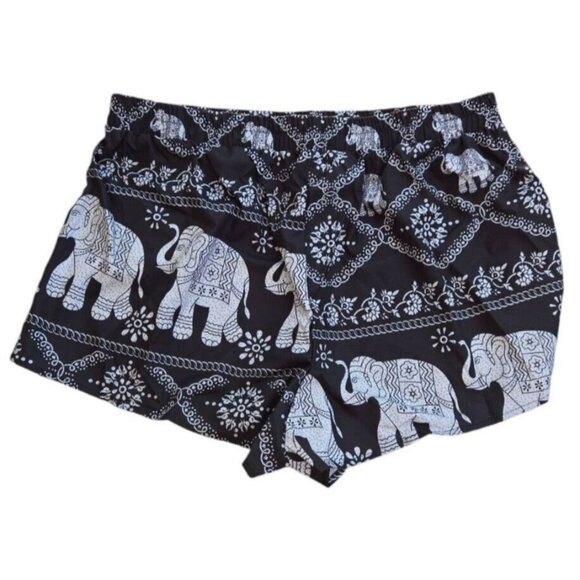 Elephant Print Shorts Elastic Waist Size 2XL New - Picture 1 of 4